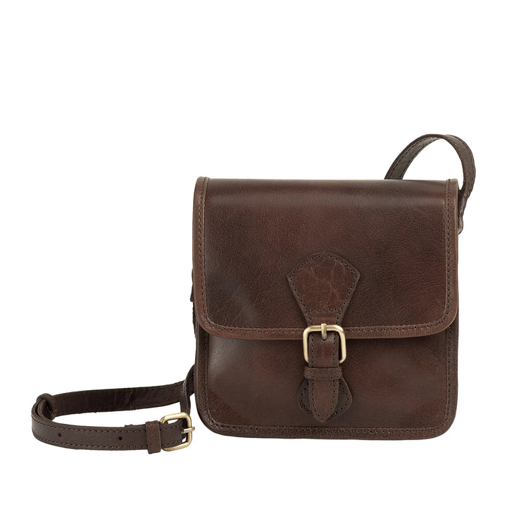 Nuvola Pelle Petit sac à bandoulière pour femme en véritable cuir de buffle vintage – Sac à main élégant avec rabat et boucle à fermeture magnétique, bandoulière réglable