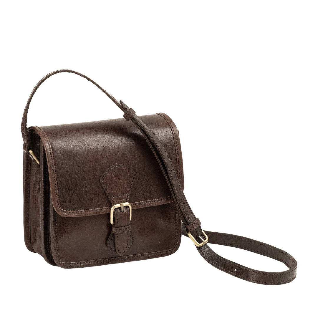 Nuvola Pelle Petit sac à bandoulière pour femme en véritable cuir de buffle vintage – Sac à main élégant avec rabat et boucle à fermeture magnétique, bandoulière réglable