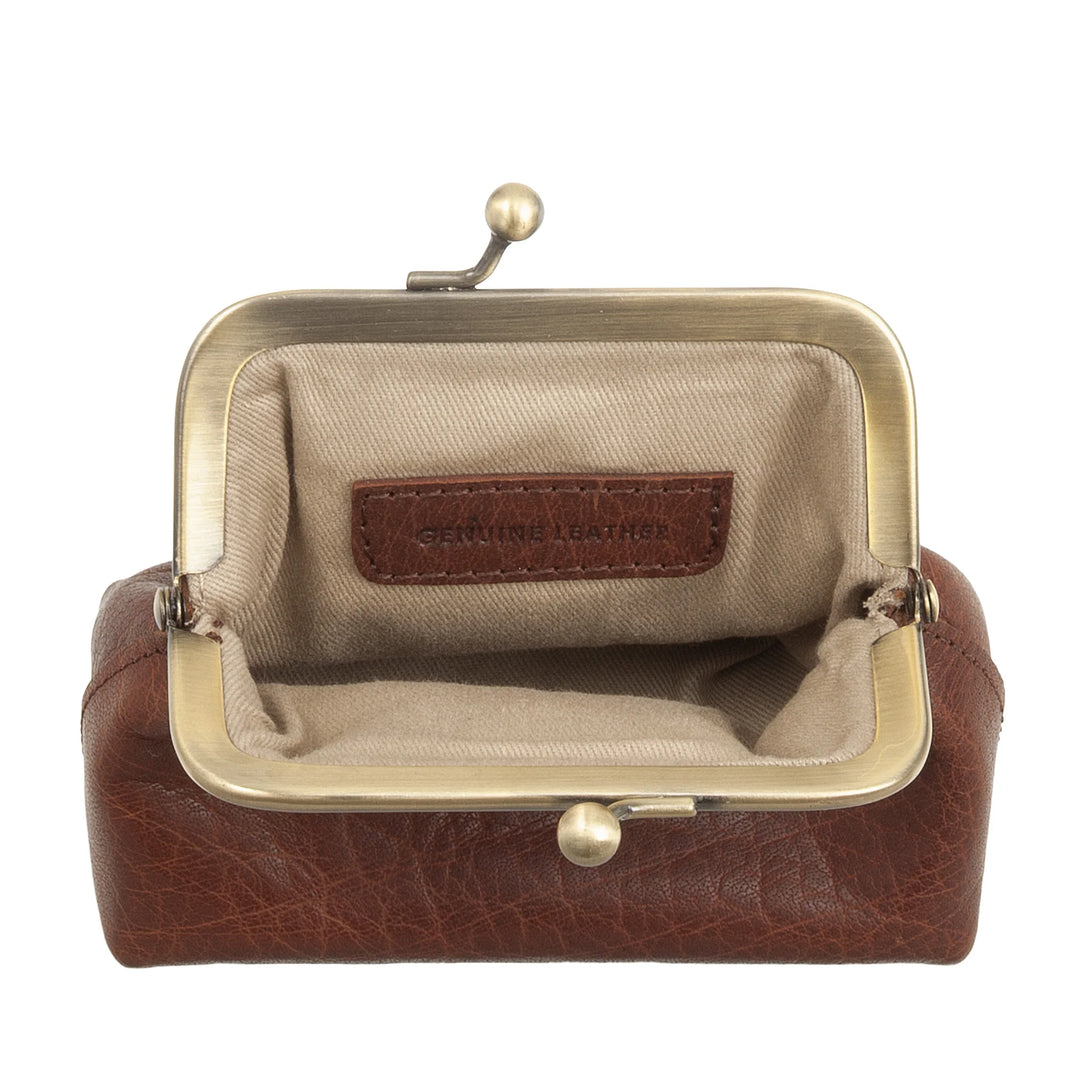 Nuvola Pelle Mini Sac pour Femme en Véritable Cuir de Buffle Vintage avec Fermeture Clic Clac - Porte-Monnaie Fait Main - Sac à Main élégant avec Bandoulière Amovible Ajustable Style Rétro