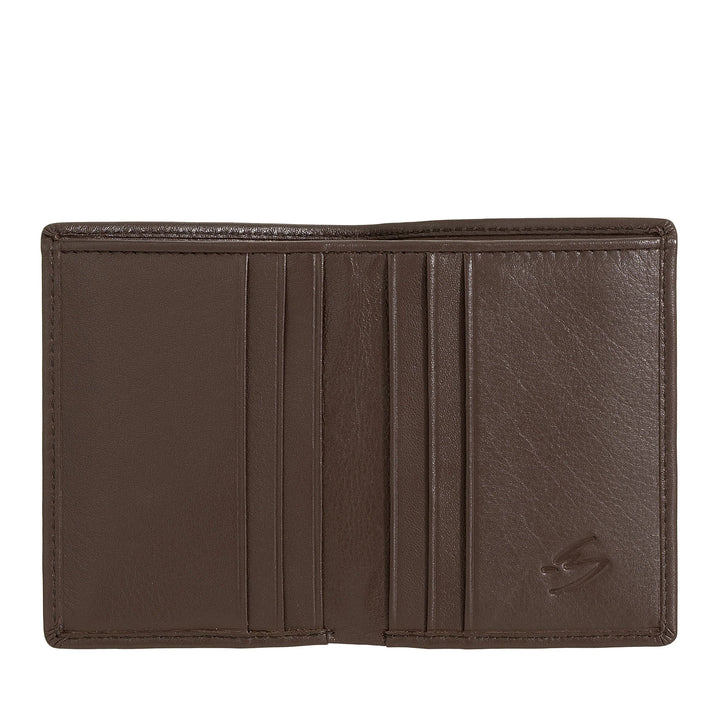 Nuvola Pelle Herren-Geldbörse aus Leder, klein, kompakter Kartenhalter, Geldscheinhalter, Bifold-Taschen-Geldbörse, schlankes Design
