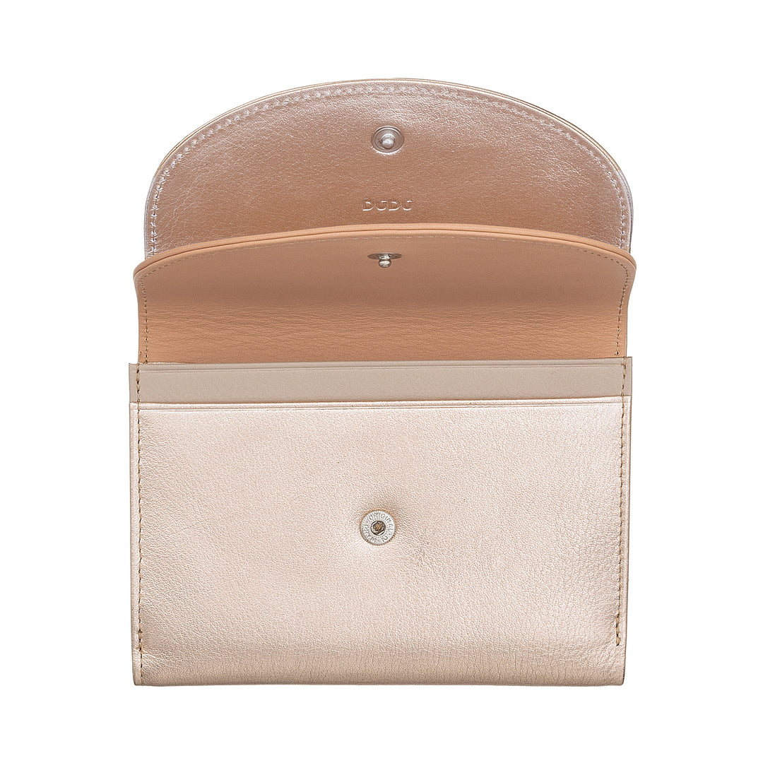 DUDU Cartera de piel auténtica RFID para mujer con monedero, cartera colorida con doble solapa, tarjetero, tarjetero para billetes