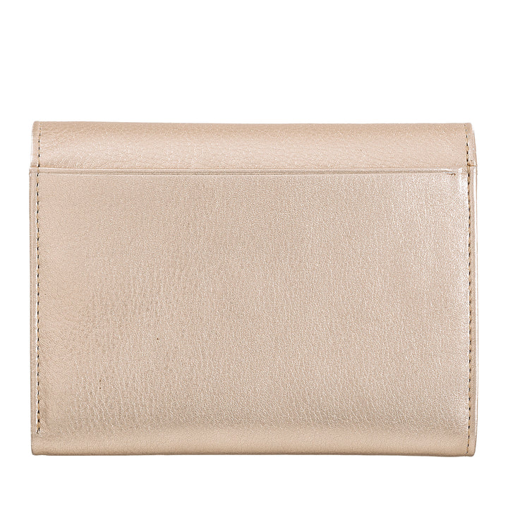 DUDU Cartera de piel auténtica RFID para mujer con monedero, cartera colorida con doble solapa, tarjetero, tarjetero para billetes