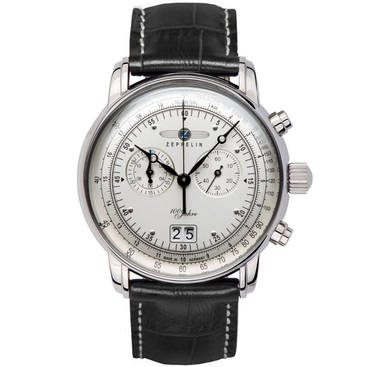Zeppelin orologio 100 Years Zeppelin Cronografo 42mm argento quarzo acciaio 7690-1