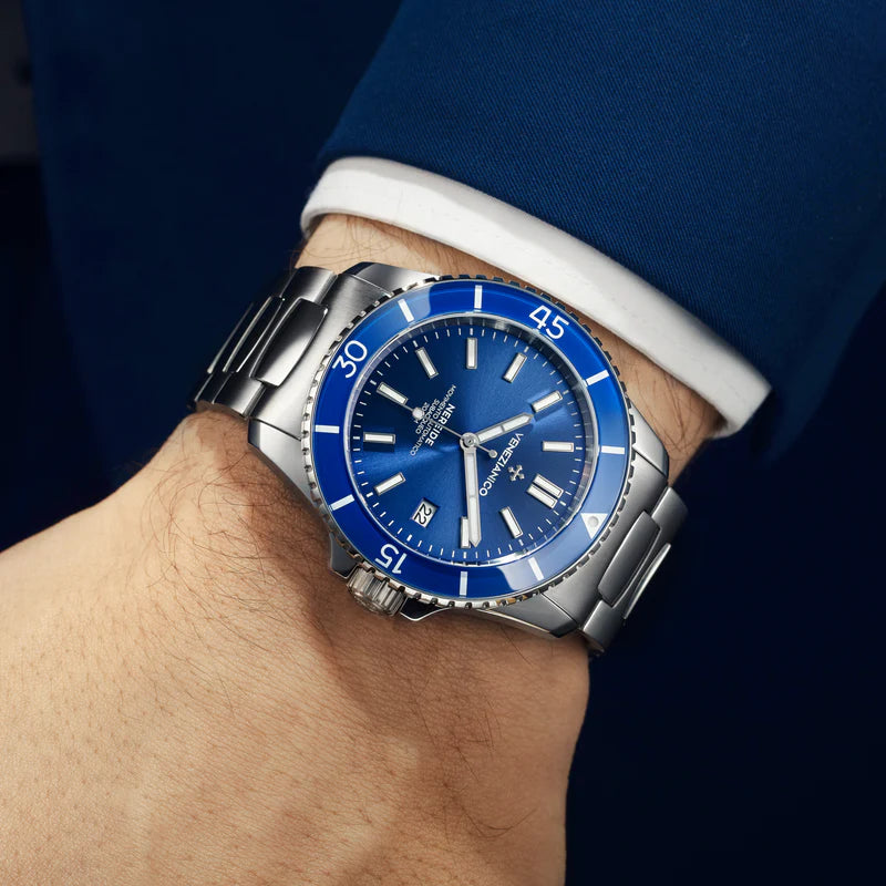 Venezianico orologio Nereide 42mm blu automatico acciaio 3321502C