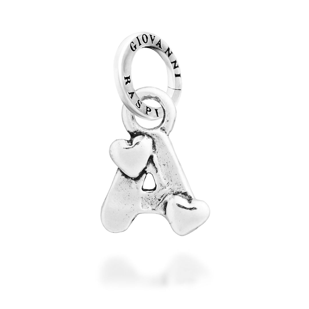 Giovanni Raspini Charm "A" Petits Coeurs - Silver Charm - 12777