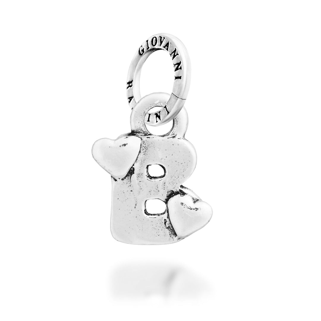 Giovanni Raspini Charm "B" Petits Coeurs - Silver Charm - 12778