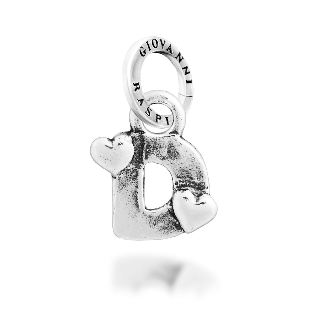 Giovanni Raspini Charm "D" Petits Coeurs - Silver Charm - 12780
