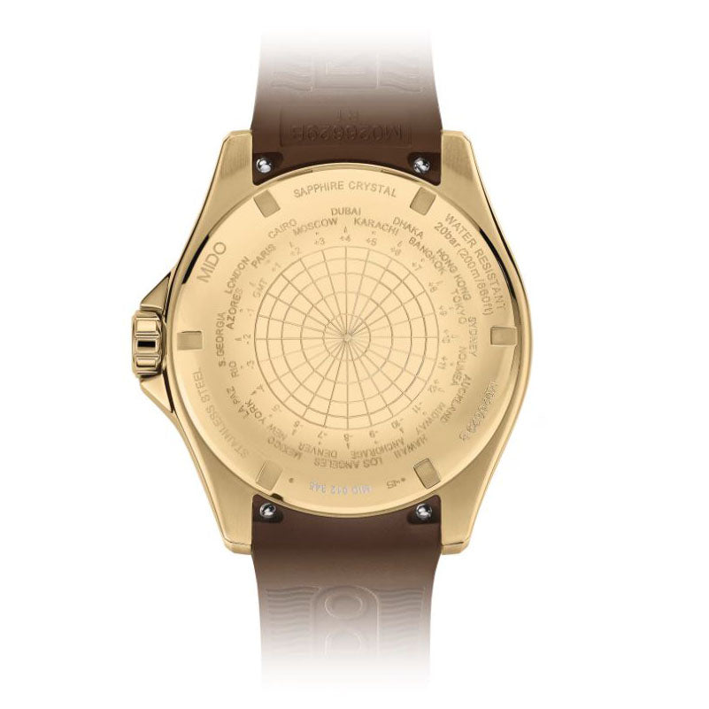 Reloj Mido Ocean Star GMT 44mm negro automático acero PVD acabado oro amarillo M026.629.37.291.00