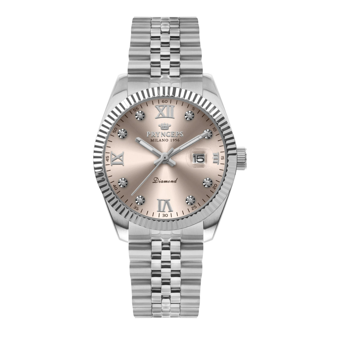 Pryngeps orologio donna 32mm acciaio quarzo quadrante rose gold diamanti A822/2QB RS