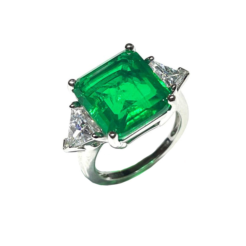 AP Coral Hollywood Ring Diva Style 925 Silber Finish Quarz Emerald An62Cg