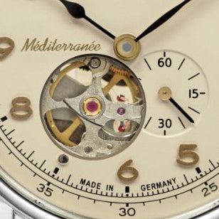 Zeppelin orologio LZ121 Mediterranèe Automatico Open 40mm beige automatico acciaio 9666-5