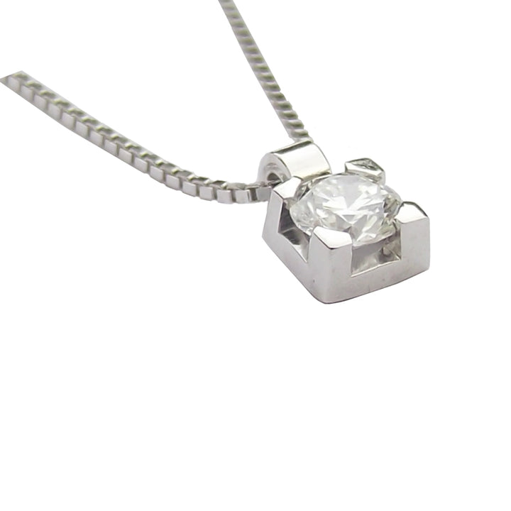 Collier rond Point Light Square or blanc 18 carats diamant 0350-22 GI