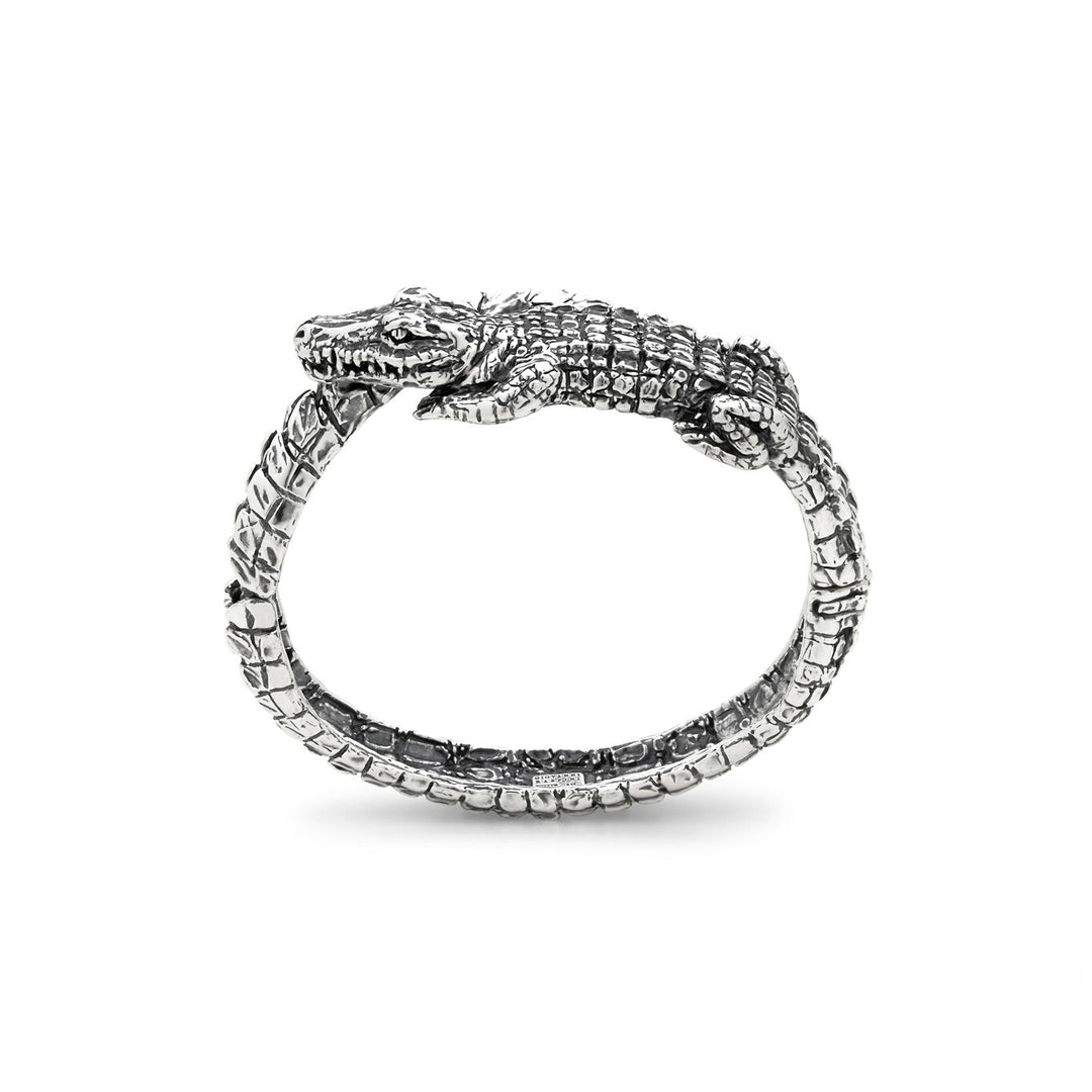 Giovanni Raspini rigid crocodile bracelet 925 silver 12266