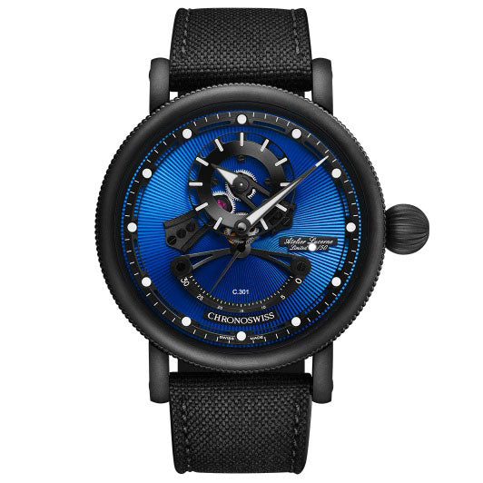 Chronoswiss Orologio Open Gear Resec Blue op Black Limited Edition 50Pezzi 44mm Blu Automatico Acciaio Finitura DLC Nero CH-6925M-EBBBK