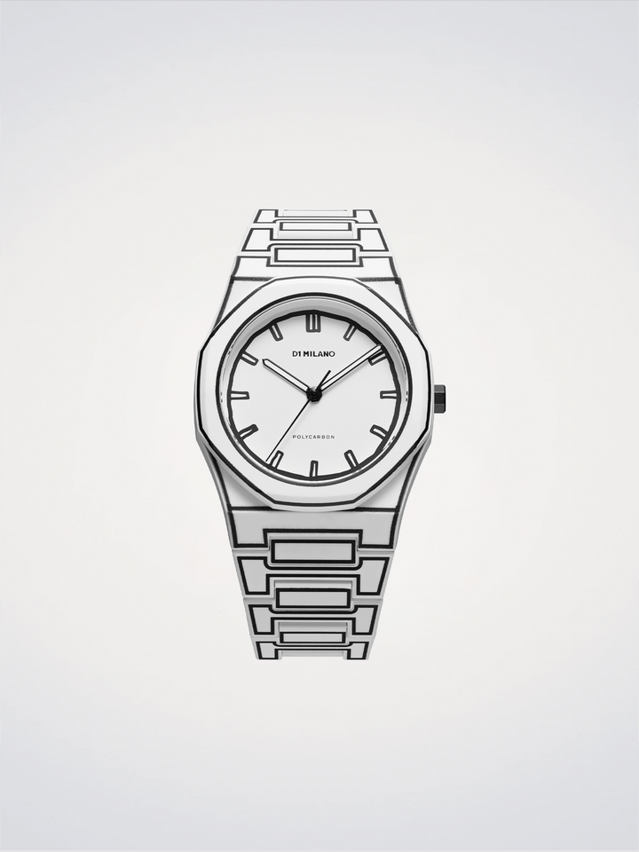 D1 Milano White Sketch Polycarbon 40,5mm D1-PCBJ34