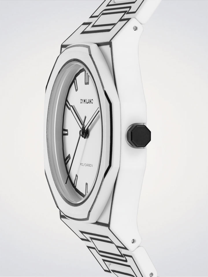 D1 Milano White Sketch Polycarbon 40,5mm D1-PCBJ34