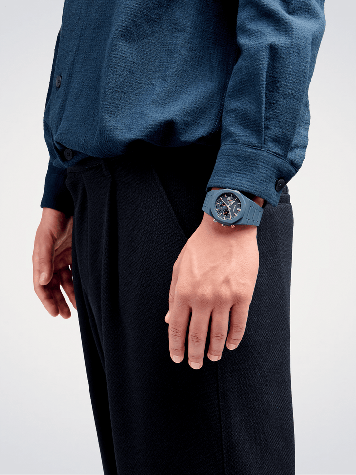 D1 Milano Neptune Bleu Polychrono 40,5 mm D1-PHBJ09