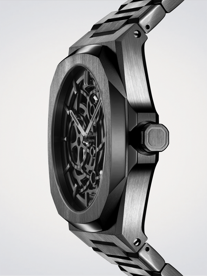 D1 Milano Gun Metal Skeleton 41,5 mm D1-SKBJ11
