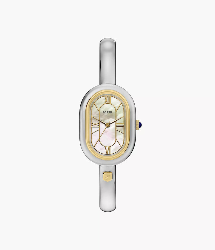 Fossile Uhr Sloan 25 mm Perlmutt Quarzstahl PVD-Finish Gelbgold ES5455