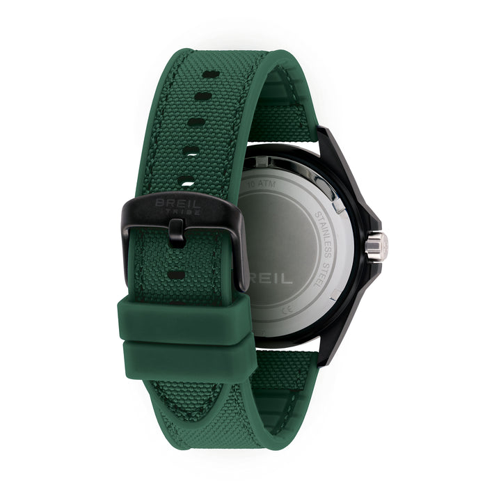 Montre Breil Black Horizon 42mm acier quartz vert finition PVD noir EW0836