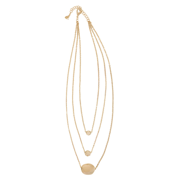 Federica Rossi collier multirangs 3 Stone bronze finition PVD Or 18 carats FR.CO.27