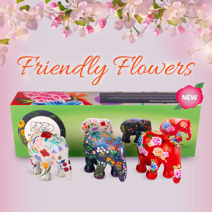 Elephant Parade multipack elefantes Friendly Flowers - Jardin Fleuri + Love Frida + Peony Lover FRIENDLY FLOWERS 3 PCS