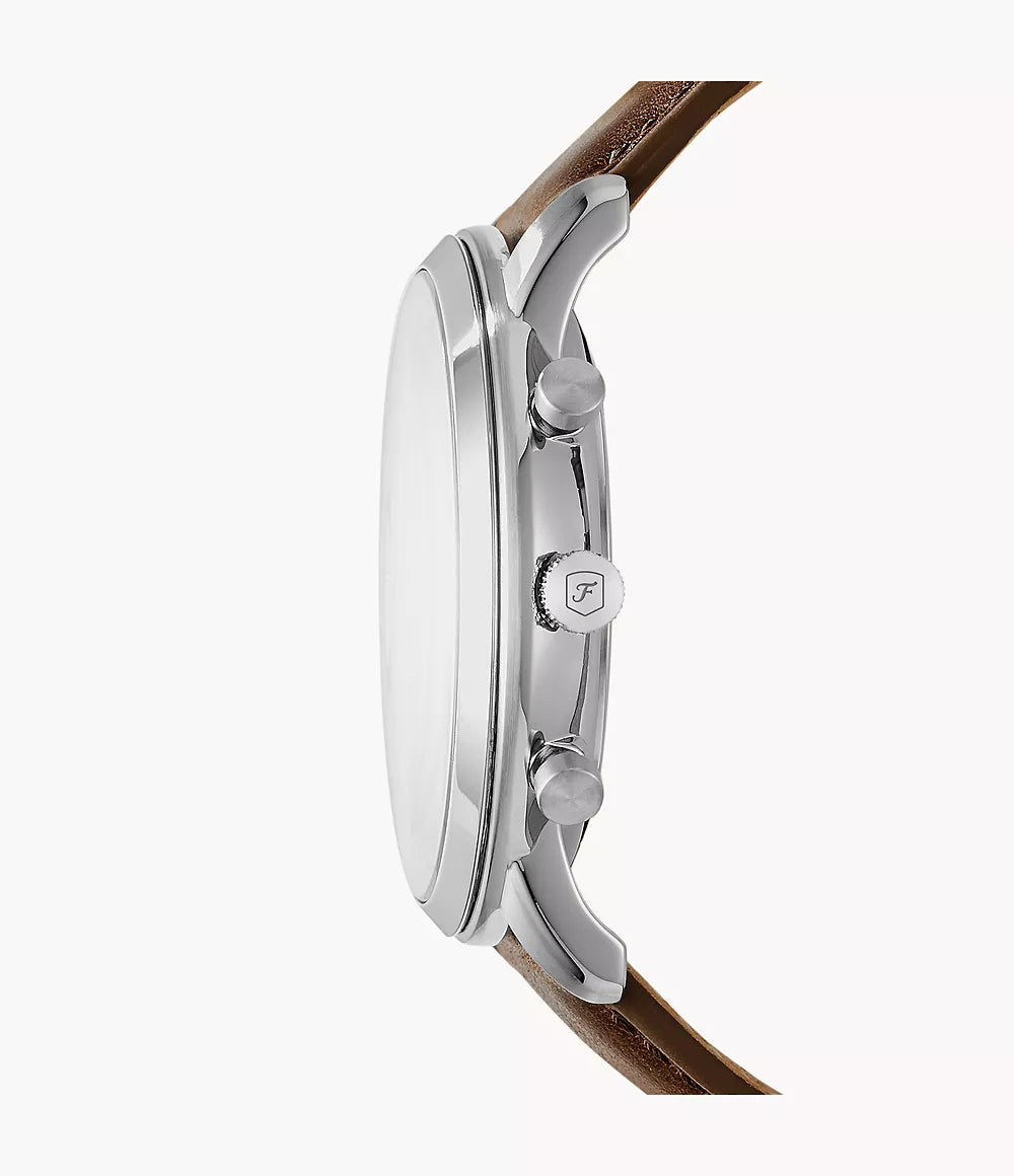 Fossil montre Neutra Chrono 44mm ivoire quartz acier FS5380