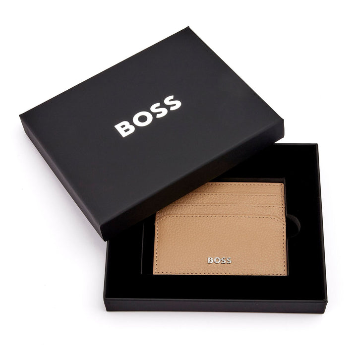 Hugo Boss klassischer Kartenhalter Granat Kamel HLC416X
