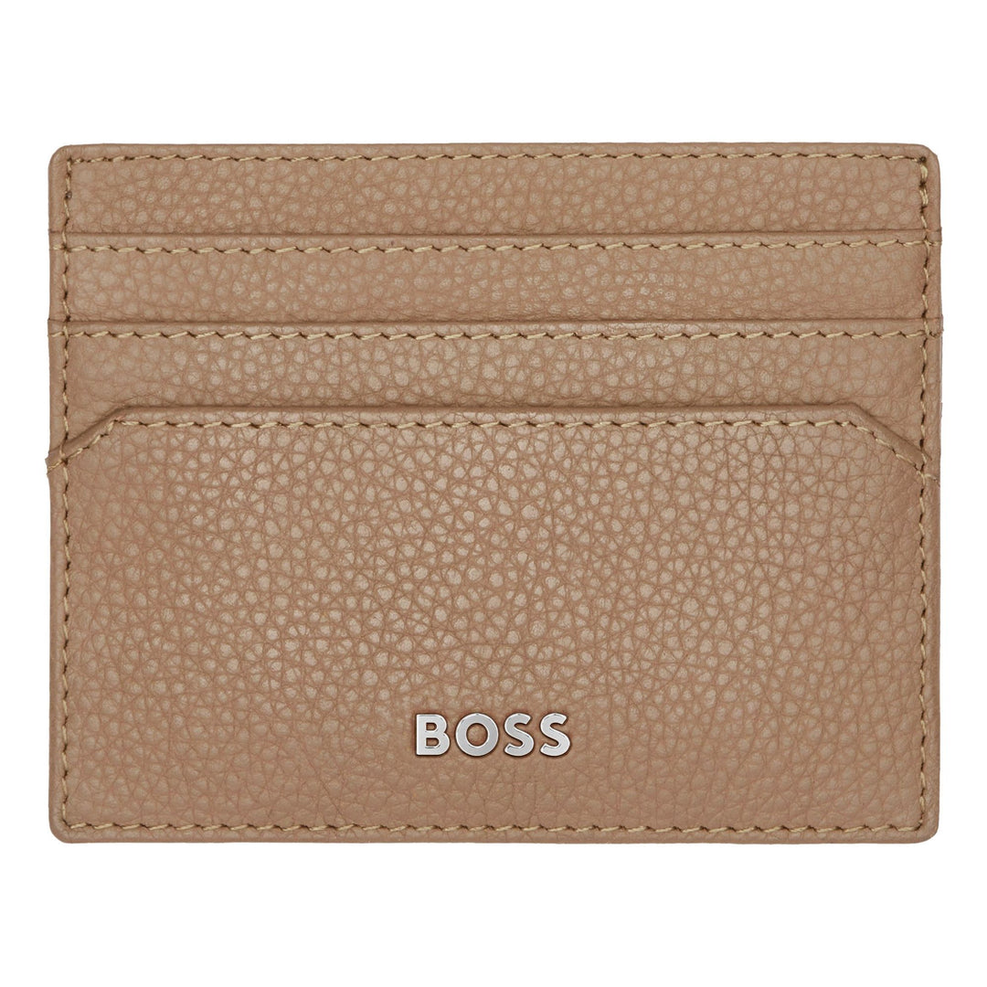 Hugo Boss klassischer Kartenhalter Granat Kamel HLC416X