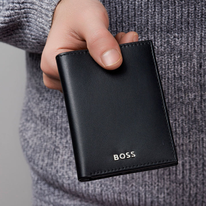 Hugo Boss Classic Smooth Klappkartenhalter Schwarz HLE403A