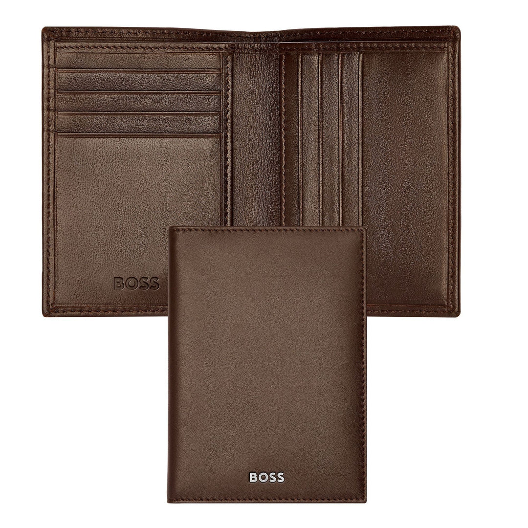 Hugo Boss Classic Smooth Brown Klappkartenhalter HLE403Y