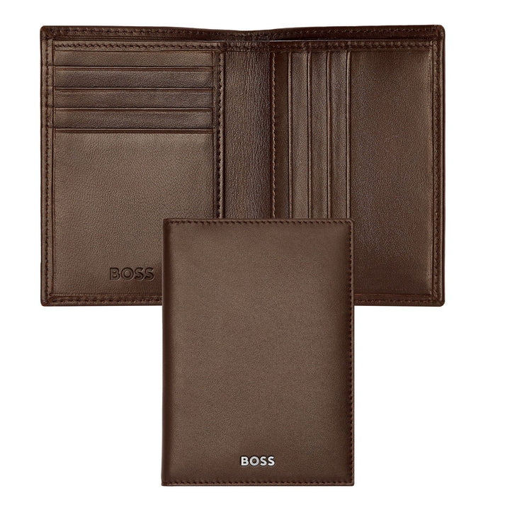 Hugo Boss Classic Smooth Brown Klappkartenhalter HLE403Y