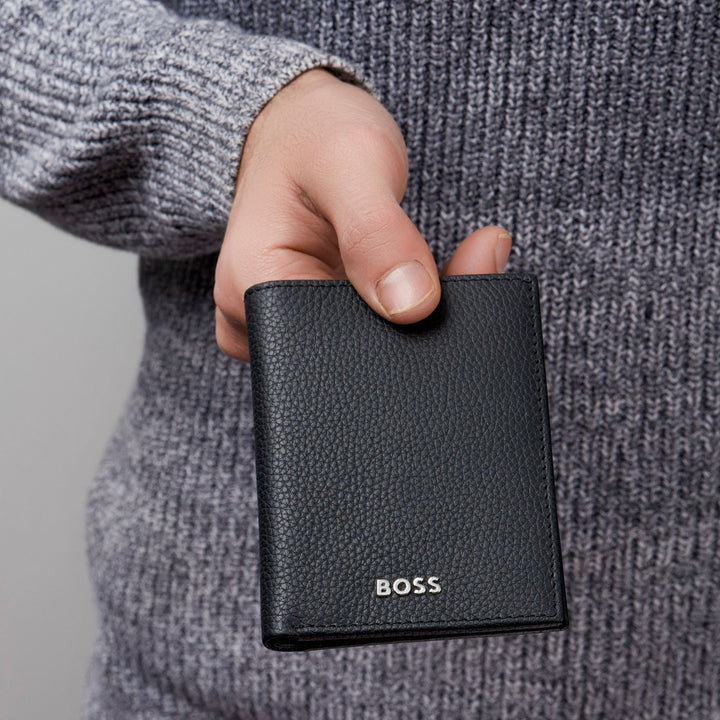 Hugo Boss Classic genarbter Klappkartenhalter Schwarz HLE416A