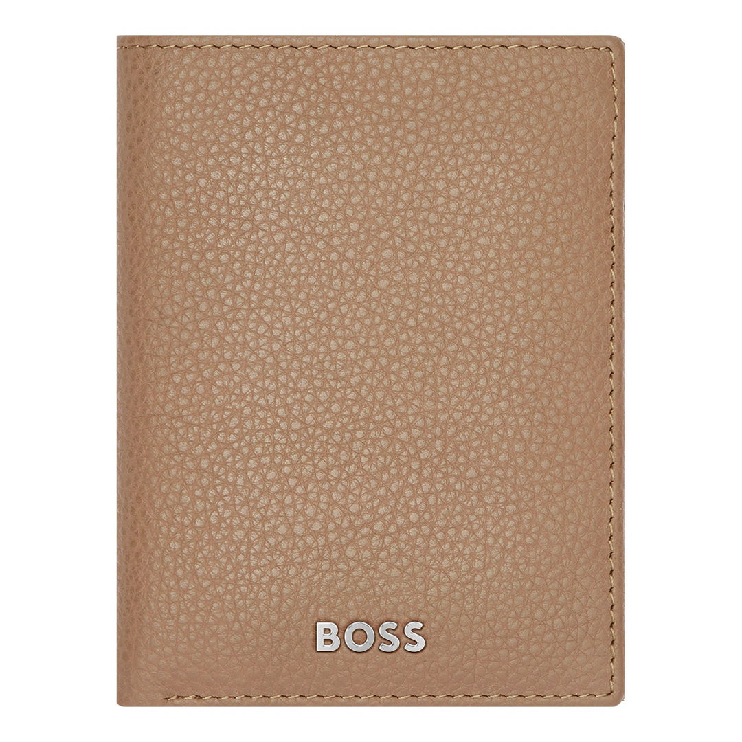 Hugo Boss Classic Grained Camel Folding Card Holder HLE416X