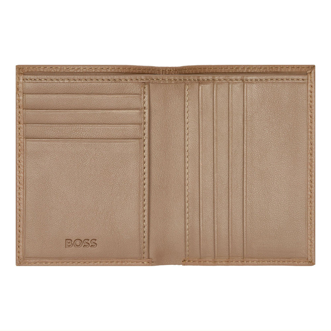 Hugo Boss Classic Grained Camel Folding Card Holder HLE416X