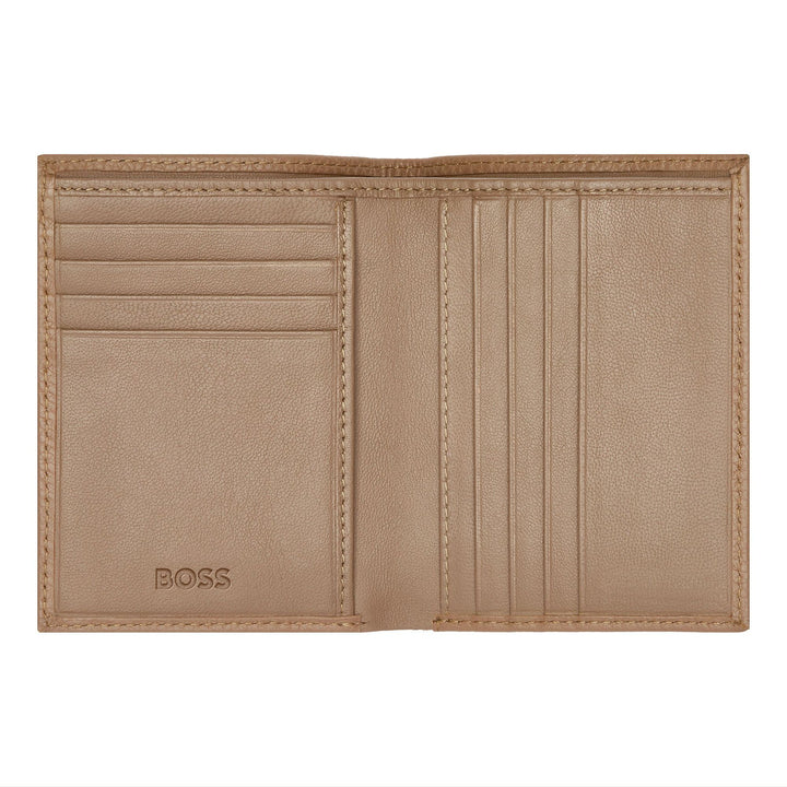 Hugo Boss Classic Grained Camel Folding Card Holder HLE416X