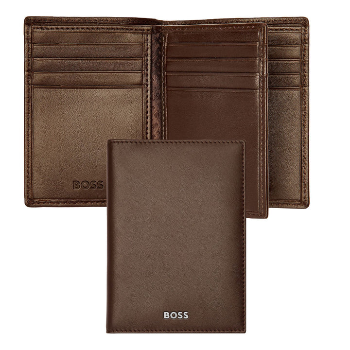 Hugo Boss Trifold-Kartenhalter Classic glatt braun HLF403Y