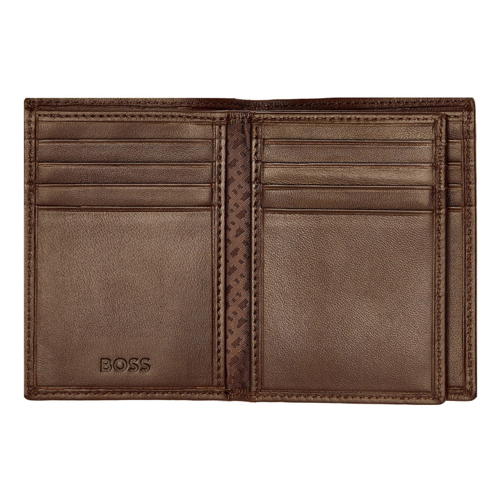 Hugo Boss Trifold-Kartenhalter Classic glatt braun HLF403Y