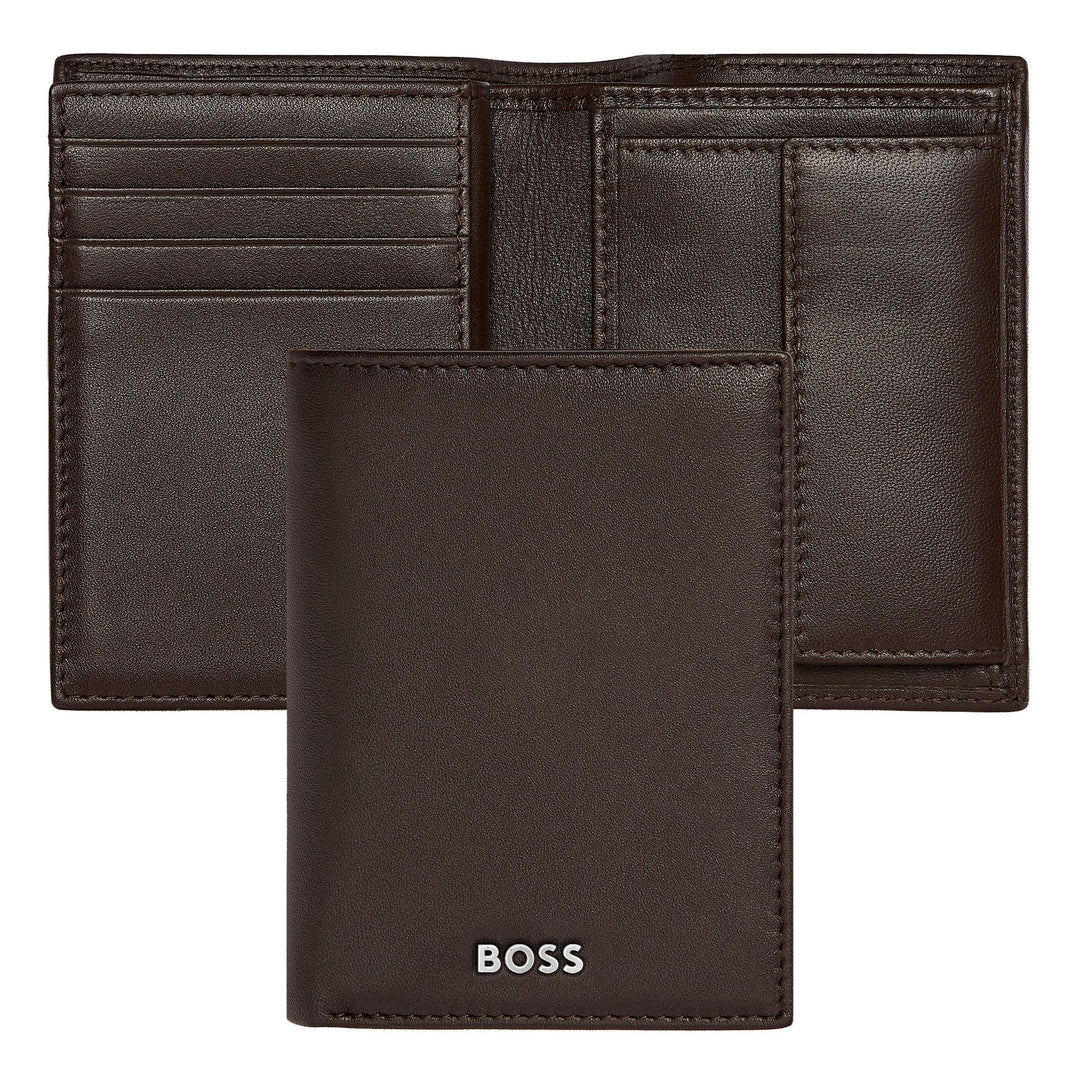 Hugo Boss Porte-cartes avec rabat et poche pour argent Classic Smooth Brown HLG403Y
