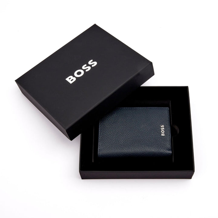 Hugo Boss Porte-cartes avec rabat et poche pour billets Classic Grained Navy HLG416N