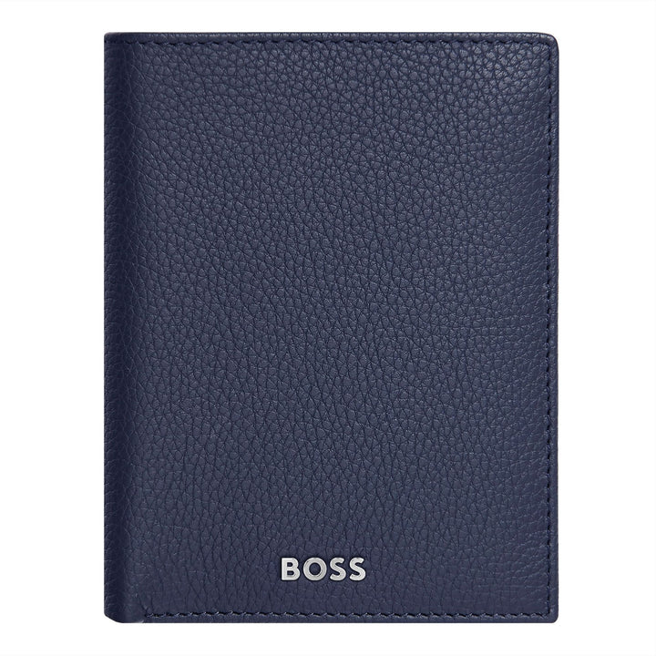 Hugo Boss Porte-cartes avec rabat et poche pour billets Classic Grained Navy HLG416N