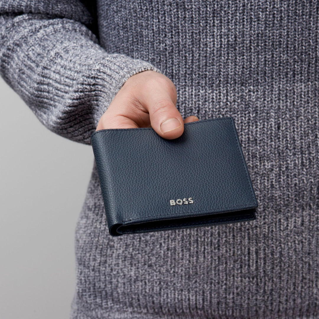 Hugo Boss Classic Grained Navy Geldbrieftasche HLM416N