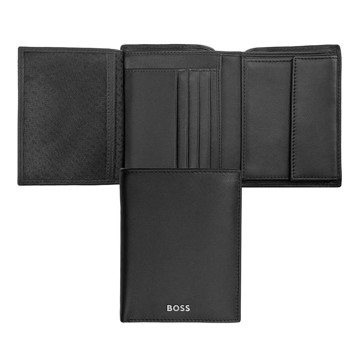 Hugo Boss Portefeuille vertical à rabat Classic Smooth Noir HLO403A