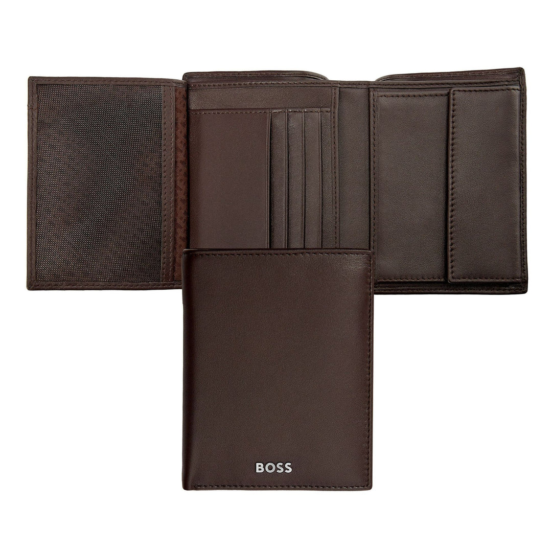 Hugo Boss Portefeuille vertical à rabat Classic Smooth Brown HLO403Y