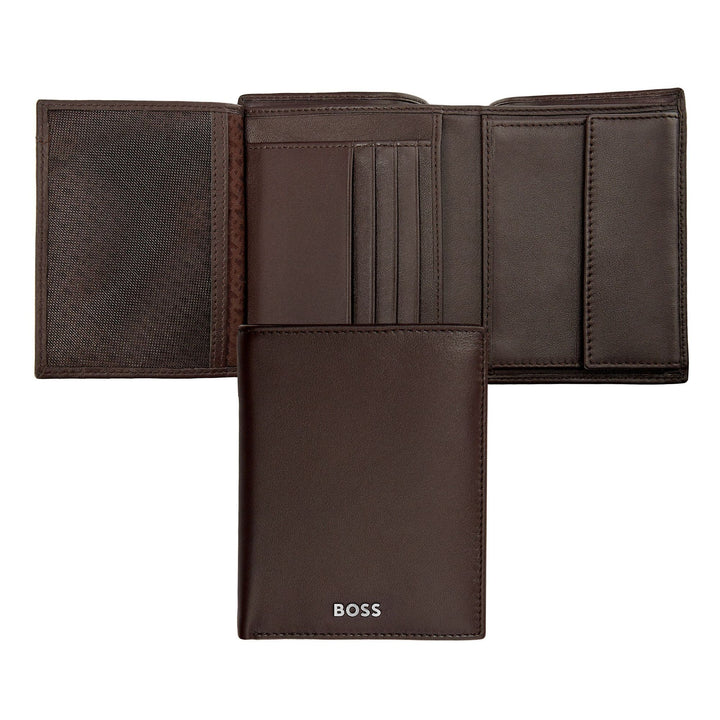 Hugo Boss Portefeuille vertical à rabat Classic Smooth Brown HLO403Y
