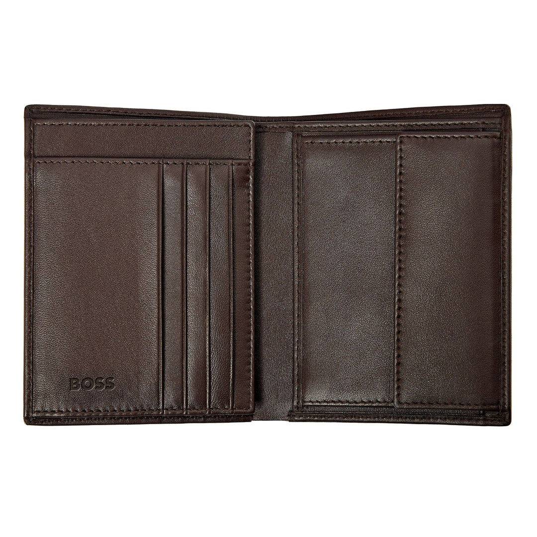 Hugo Boss Portefeuille vertical à rabat Classic Smooth Brown HLO403Y