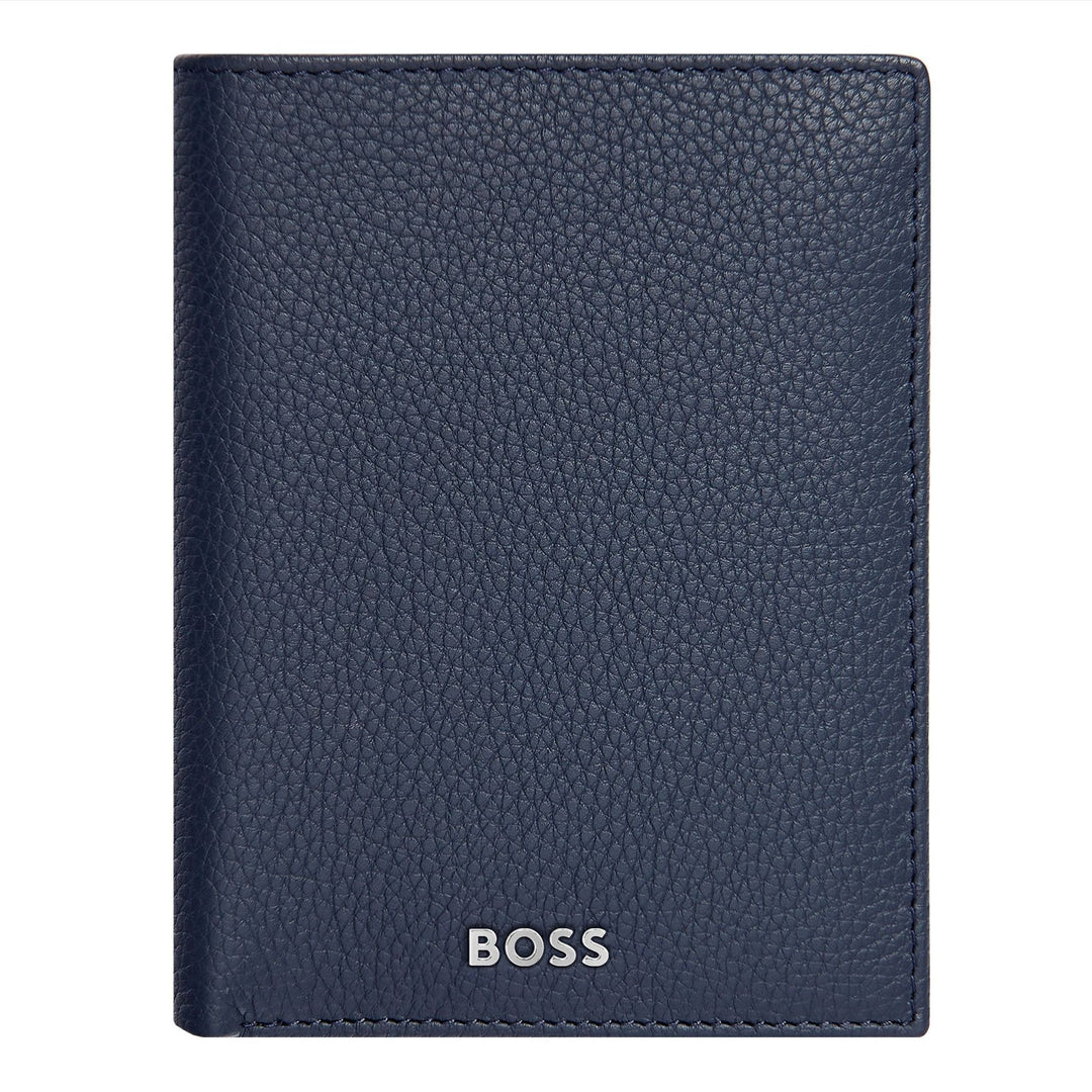 Hugo Boss Portefeuille vertical à rabat Classic Granulated Navy HLO416N