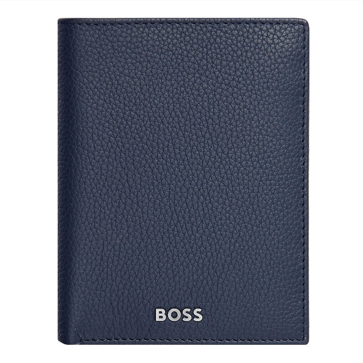 Hugo Boss Portefeuille vertical à rabat Classic Granulated Navy HLO416N