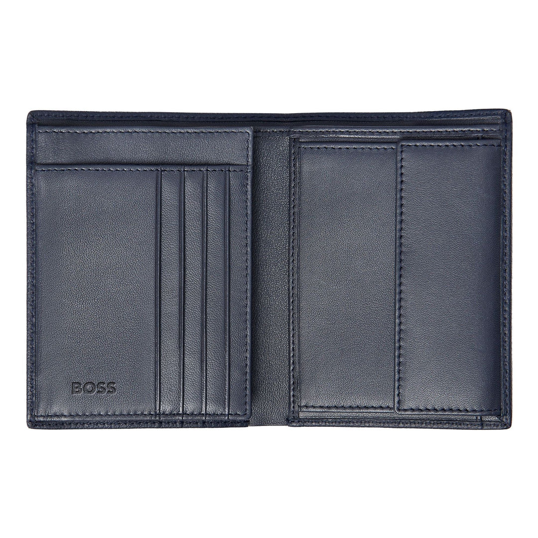 Hugo Boss Portefeuille vertical à rabat Classic Granulated Navy HLO416N