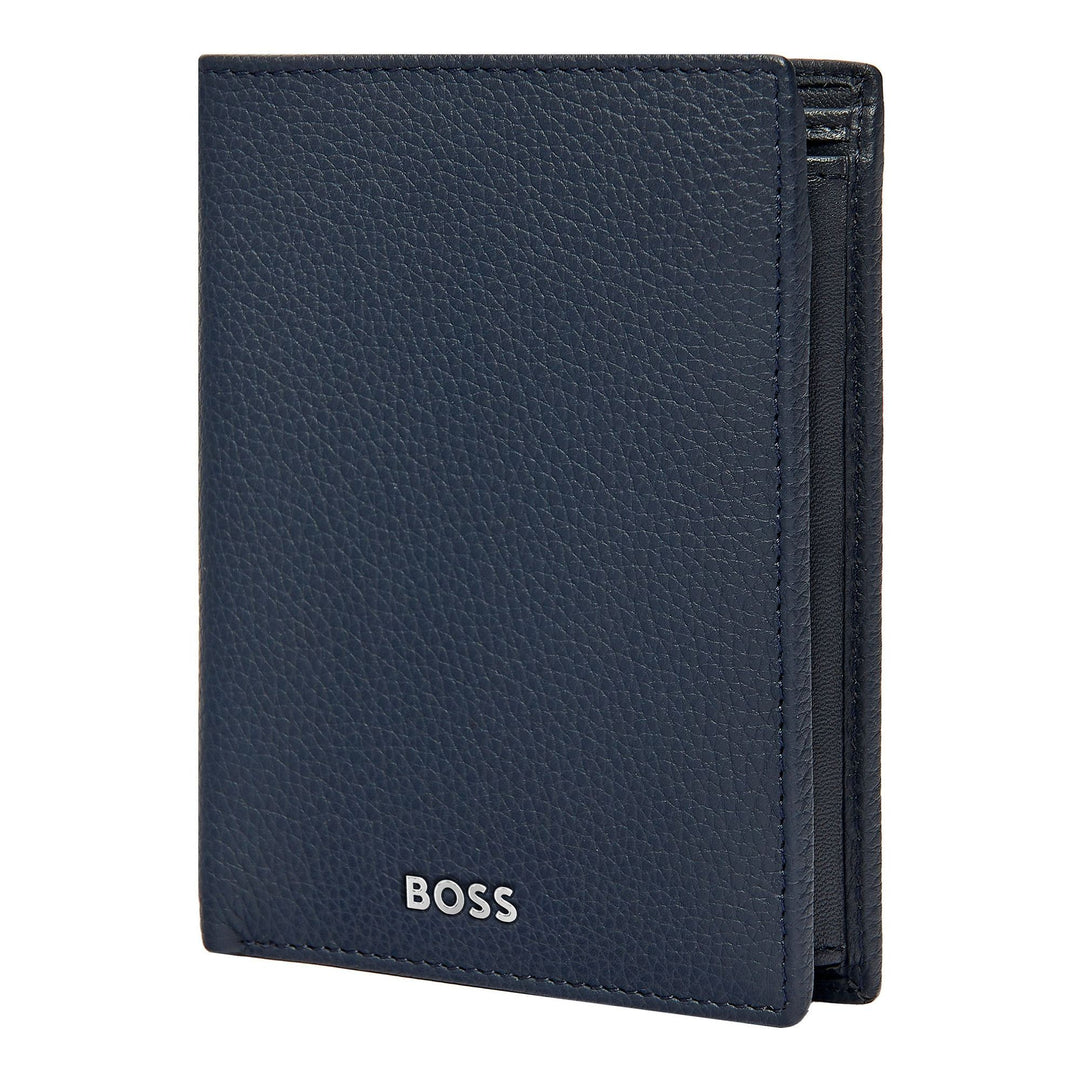 Hugo Boss Portefeuille vertical à rabat Classic Granulated Navy HLO416N